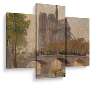 Tablou - Robert William Vonnoh, Notre Dame de Paris, reproducere (90x60 cm)