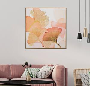 Tablou Flowers, Lemn Canvas Plastic, Multicolor, 80x80x3.5 cm