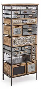 Dulap cu sertare OFFICINA, metal, maro, 59x33.5x146cm