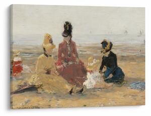 Tablou - Eugène Boudin, On the Beach, Trouville, reproducere (70x50 cm)