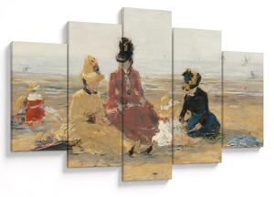 Tablou - Eugène Boudin, On the Beach, Trouville, reproducere (150x105 cm)