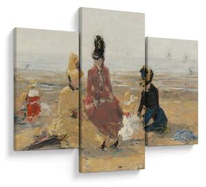 Tablou - Eugène Boudin, On the Beach, Trouville, reproducere (90x60 cm)