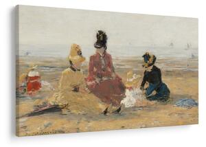 Tablou - Eugène Boudin, On the Beach, Trouville, reproducere (90x60 cm)