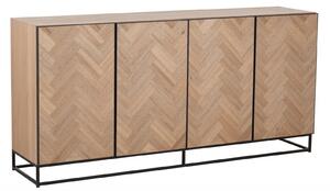 Dulap Zigzag, Lemn, Negru, 180x42.5x86.5 cm