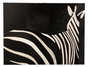 Tablou Zebra, Piele, Negru, 120x1.3x90 cm