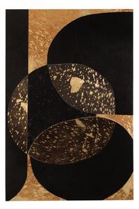 Tablou inramat Rectangle, Piele, Negru Auriu, 60x1.3x90 cm