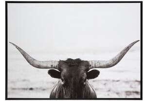 Tablou Bull, Canvas Lemn, Negru, 144x5x103.5 cm