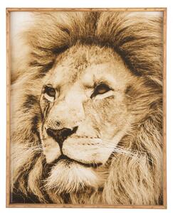 Tablou inramat Lion, Lemn, Maro, 81x4.5x100 cm