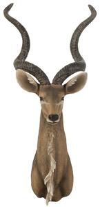Decoratiune de perete Antelope Head, Rasina, Maro, 50x47x85 cm