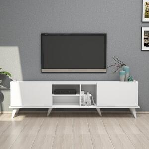 Comoda TV Elegante 1320, din PAL melaminat, alba, 180x34x52 cm