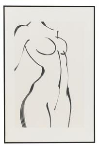 Tablou inramat Woman Line, Sticla, Alb Negru, 60x2.5x90.5 cm