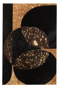 Tablou inramat Circle, Piele, Negru Auriu, 40x1.3x60 cm