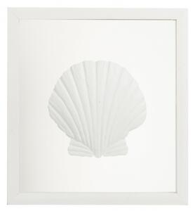 Tablou inramat Shell, Lemn, Alb, 33x4.1x35.5 cm