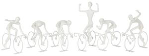 Set 6 figurine Cyclists, Rasina, Alb, 21x12.5x27.5 cm