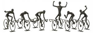 Set 6 figurine Cyclists, Rasina, Negru, 15x15x18 cm