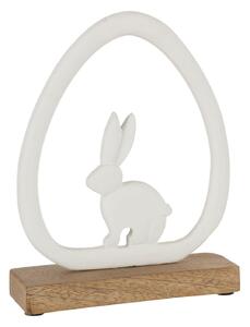 Figurina Rabbit Egg, Aluminiu, Alb Natural, 19.5x3.5x29.5 cm
