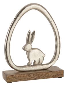 Figurina Rabbit Egg, Aluminiu, Argintiu, 19x4.5x24 cm