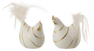 Set 2 figurine, Compozit, Alb, 12x7x18