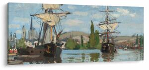 Tablou - Claude Monet, Ships Riding on the Seine at Rouen, reproducere (120x50 cm)
