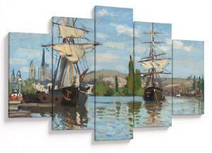 Tablou - Claude Monet, Ships Riding on the Seine at Rouen, reproducere (150x105 cm)