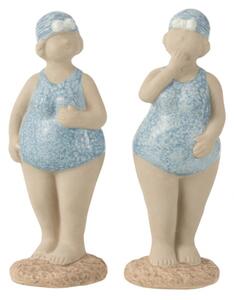 Set 2 figurine, Ceramica, Albastru, 11x4.5x14.5