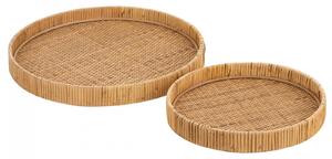Set 2 tavi ratan, Fibre naturale, Natural, 40x40x6