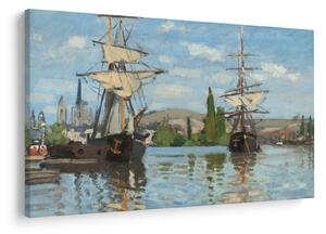 Tablou - Claude Monet, Ships Riding on the Seine at Rouen, reproducere (90x60 cm)