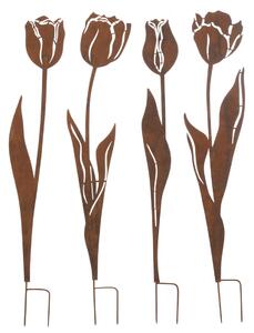 Set 4 deco gradina, Metal, Maro, 14x0.5x84