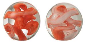 Decoratiune paperweight, Sticla, Portocaliu, 8x8x8