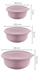 Set 3 boluri 2374, roz, plastic 100%, 28x12,5 cm