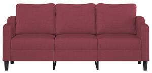 Canapea cu 3 locuri, roșu vin, 180 cm, material textil