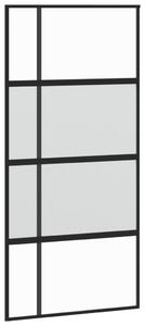 Ușă glisantă, negru, 102,5x205 cm, sticlă securizată/aluminiu