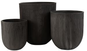Ghiveci, Ceramica, Negru, 55x55x61.5