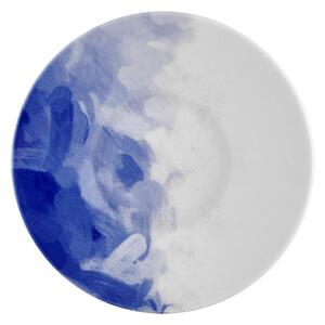 Set 6 farfurii BHA009, alb cu imprimeu albastru, bone china 100%