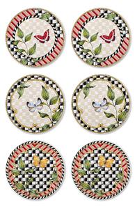 Set de servit tort JRD019, 6 piese, multicolor, ceramica 100%. 19 cm