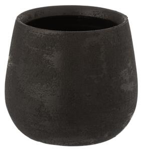 Ghiveci, Ceramica, Negru, 16.5x16.5x14