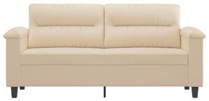 Canapea cu 2 locuri, crem, 140 cm, țesătură microfibră