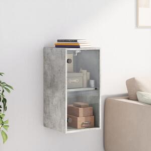 Dulap de perete cu uși din sticlă, gri beton, 35x37x68,5 cm