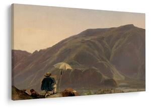 Tablou - Jules Coignet, View of Bozen with a Painter, reproducere (90x60 cm)