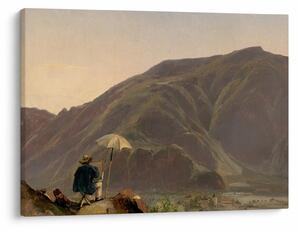 Tablou - Jules Coignet, View of Bozen with a Painter, reproducere (70x50 cm)