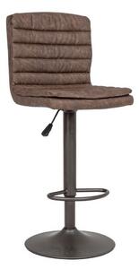 Scaun de bar Connor,reglabil, Otel Imitatie de piele, Maro, 41x50x115.5 cm