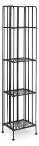 Raft pliabil Ray cu 4 polite, Otel, Negru, 34x30x153 cm
