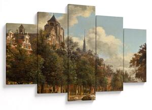Tablou - Jan van der Heyden, View Down a Dutch Canal, reproducere (150x105 cm)