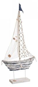 Decoratiune barca Sailor, Metal, Gri, 62x17x138 cm