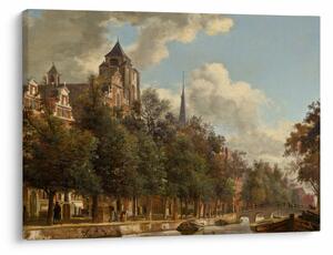 Tablou - Jan van der Heyden, View Down a Dutch Canal, reproducere (70x50 cm)