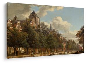 Tablou - Jan van der Heyden, View Down a Dutch Canal, reproducere (90x60 cm)