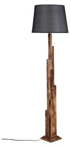 Lampadar Kule Yanık Ahşap, lemn de brad/material textil, maro/negru, 3