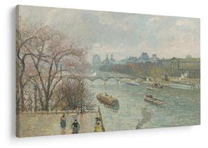 Tablou - Camille Pissarro, The Louvre, Afternoon, Rainy Weather, reproducere (90x60 cm)