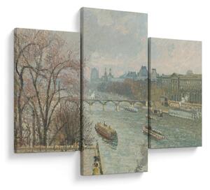 Tablou - Camille Pissarro, The Louvre, Afternoon, Rainy Weather, reproducere (90x60 cm)