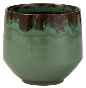 Ghiveci, Ceramica, Verde, 26.5x26.5x27